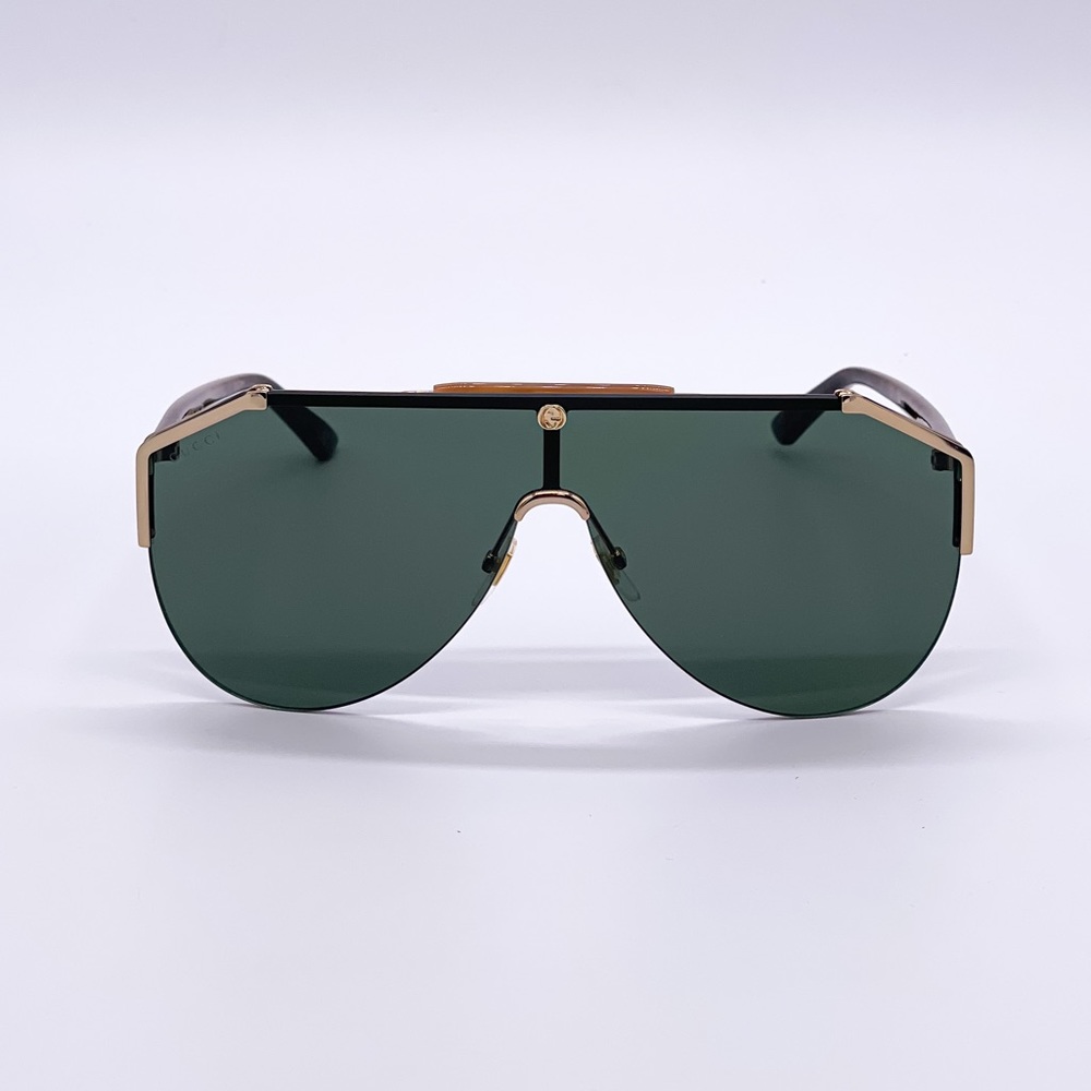 NEW GUCCI GG0584S 002 UNISEX SHIELD SUNGLASSES GUCCI GG0584S GREEN - Picture 2 of 11